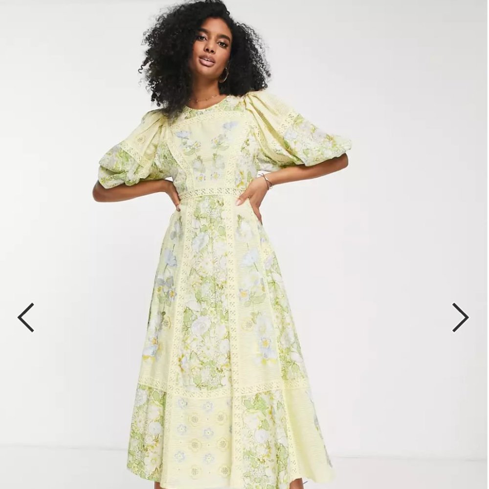 NWT ASOS EDITION printed embroidered midi dress